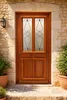Porta d'ingresso in legno con vetrata Baya, H.215xL.90 cm, Anteprima dell’immagine prodotto 1