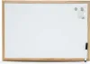 A whiteboard with a wooden frame, a marker, and magnets attached to the top right corner. Voir les images du produit
