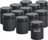12er Set Gewürzgläser zum Beschriften, schwarz - Ø 6,1 x Produktbild-Vorschau 1