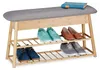Relaxdays Schuhbank f. 8 Paare, 2 Ablagen, klappbares Produktbild-Vorschau 1