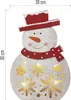 LED vánoční sněhulák dřevěný, 30 cm, 2x AA, vnitřní, teplá bílá, časovač Náhled obrázku produktu