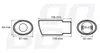 Diagrams showing the dimensions of an exhaust tip. Anteprima dell’immagine prodotto