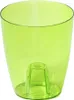 A clear, studio shot of a green plastic plant pot. Produktbild-Vorschau