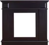 A front view of a dark brown wooden fireplace surround against a white background. Anteprima dell’immagine prodotto