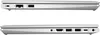 Two views of the side of a silver laptop, showing ports. Voir les images du produit