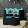 vidaXL 4-tlg. Garten-Lounge-Set mit Kissen Schwarz Poly Produktbild-Vorschau 11