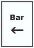 Bar Schild mit Text und Richtungspfeil links Pub Kneipe Produktbild-Vorschau 1