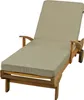 A wooden chaise lounge with a beige cushion, shown against a white background. Anteprima dell’immagine prodotto