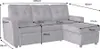 riess-ambiente Ecksofa APARTMENT 205cm grau Samt 3-Sitzer Produktbild-Vorschau 13