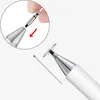 Close-up of a stylus tip being attached to a stylus pen, with an inset showing a detailed view of the process. Produktbild-Vorschau
