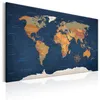 Włoski obraz na płótnie canvas - Mapa Świata: Atrament Podgląd zdjęcia produktu 3