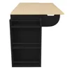 A top-down view of a kitchen cart with a wooden top and black shelving. Náhľad obrázku produktu