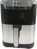 A front view of a black and silver air fryer. Voir les images du produit