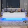 Merax Hochglanz Couchtisch mit 2 Schubladen, Sofatisch mit Produktbild-Vorschau 4
