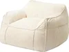 Poltrona pouf in velluto a coste BANANAIR 100x110 cm bianco Anteprima dell’immagine prodotto 1