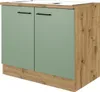 Spülenschrank Küche Cara Schilfgrün matt-Artisan Eiche Produktbild-Vorschau 1