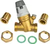 A pressure reducing valve and its accessories are arranged on a white background. Podgląd zdjęcia produktu
