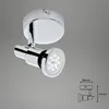 Nástěnné svítidlo LED - chromová barva - kov - 8 x 10 cm Náhled obrázku produktu 7