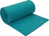A rolled-up teal fleece blanket is shown on a white background. Produktbild-Vorschau