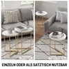 HOMCOM Beistelltisch 2er-Set Couchtisch mit goldenen Produktbild-Vorschau 4