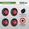4x Sackkarrenrad PolyurethanRad 260x85 mm 3.00-4 60 mm Produktbild-Vorschau 2