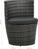 vidaXL Ensemble Bistro 3 pièces avec coussins Poly Rattan Voir les images du produit 13