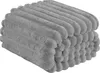 A folded gray blanket with a ribbed texture. Produktbild-Vorschau