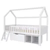 Flieks Lit surélevé d'enfant Lit de maison 90x200cm avec Voir les images du produit 5