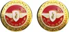 2x Zündapp Emblem Motiv Lorbeer für Tank rot / gold Produktbild-Vorschau 1