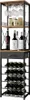 A tall, multi-shelf wine rack with bottles and glasses. Podgląd zdjęcia produktu