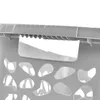 A close-up view of the top edge and handle of a gray laundry basket. Produktbild-Vorschau