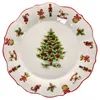 A Christmas-themed plate with a central Christmas tree and various festive ornaments around the rim. Náhled obrázku produktu