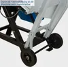 A close-up view of the wheels and frame of a machine, likely a saw, with text overlay. Produktbild-Vorschau