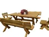 Massives Gartenmöbel-Set IM aus Holz – Tisch + 2 Bänke mit Produktbild-Vorschau 7