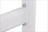 Close-up of a white metal bracket attached to a vertical white pole with bolts. Produktbild-Vorschau