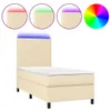 Boxspringbett mit Matratze & LED Creme 90x190 cm Stoff Produktbild-Vorschau 1