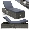 CASARIA Sonnenliege Polyrattan mit Klapptisch Produktbild-Vorschau 1