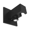 A black shower system component mounted on a flat square plate against a white background. Produktbild-Vorschau