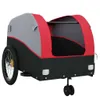 vidaXL Rimorchio per biciclette nero e rosso 45 kg di ferro Anteprima dell’immagine prodotto 5