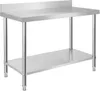 A stainless steel work table with a shelf below, displayed against a white background. Voir les images du produit