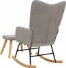 A grey rocking chair and ottoman are shown from the back against a white background. Produktbild-Vorschau