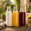 Milchflasche 1 Liter Glasflasche transparent mit 6 Flaschen Produktbild-Vorschau 3
