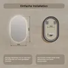 Diagrams showing the dimensions of a mirror and its mounting hardware, along with installation instructions and product information. Podgląd zdjęcia produktu