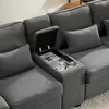 Nowoczesna 4-osobowa sofa Sweiko z lnianej tkaniny z Podgląd zdjęcia produktu 4