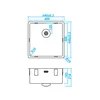 Technical drawing of a sink with dimensions. Produktbild-Vorschau