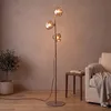 Stehlampe Metall Rauchglas G9 151 cm Beige Cognac 3-flammig Produktbild-Vorschau 2