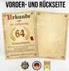 Urkunde zum 64. Geburtstag personalisiertes Geschenk Produktbild-Vorschau 2