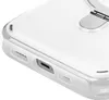 A close-up view of a clear phone case with a silver kickstand mechanism. Anteprima dell’immagine prodotto