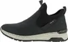 A side view of a black slip-on shoe with a white sole. Produktbild-Vorschau
