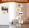 Schlüsselbrett Holz mit Ablage, Schlüsselhalter mit Metall Produktbild-Vorschau 5